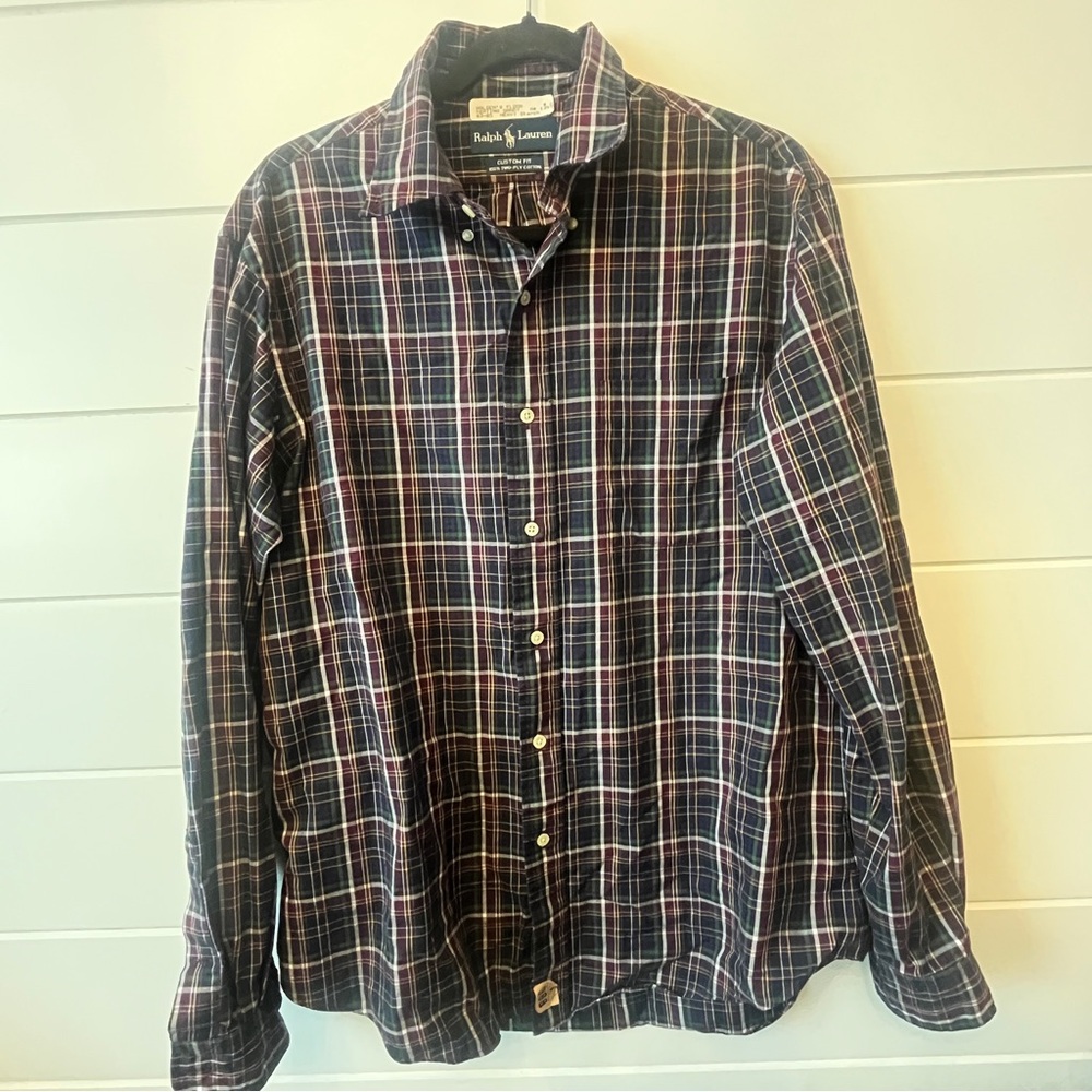 Ralph Lauren Men's Casual Plaid Shirt - Blue and Pink